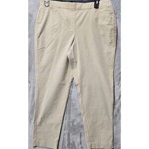 NWT J. Jill Dress Corduroy Pants 16 Beige Lightweight Pull On Stretch Classic